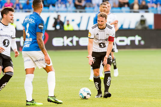 Mike Jensen of Rosenborg reacts