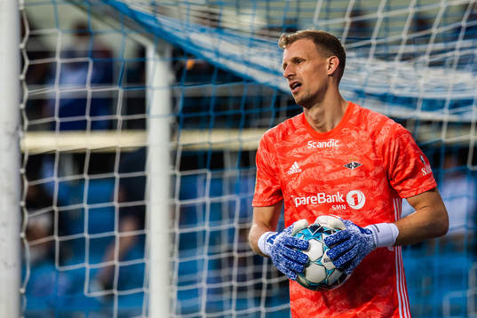 Goalkeeper André Hansen of Rosenborg looks dejected