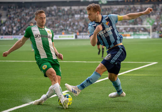 Hammarbys Mats Solheim och Djurgårdens Jesper Karlström