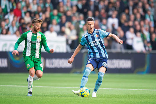 Hammarbys Dennis Widgren och Djurgårdens Haris Radetinac
