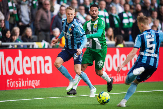Djurgårdens Jonathan Augustinsson och Hammarbys Imad