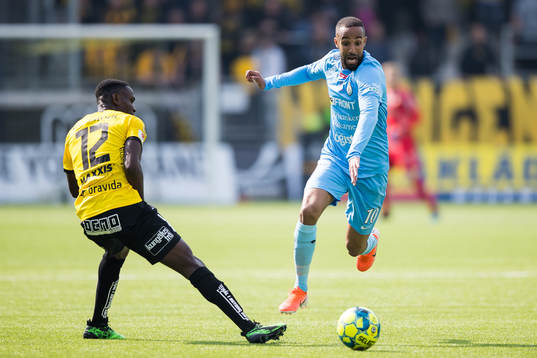 Häckens Godswill Ekpolo och AFC Eskilstunas Ferid Ali
