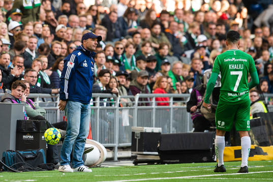 Djurgårdens tränare Kim Bergstrand och Hammarbys Imad