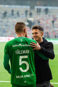 Hammarbys David Fällman och Alexander Kacaniklic jublar