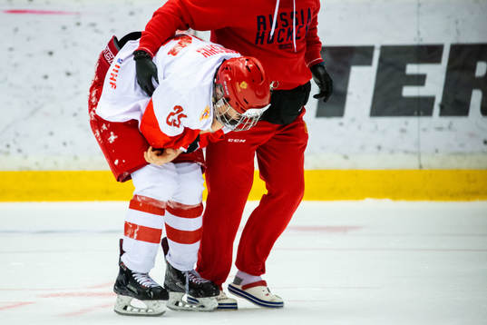 Dmitri Sheshin of Russia in pain