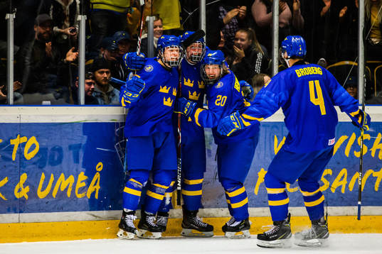 ucas Raymond, Karl Henriksson and Philip Broberg of Sweden