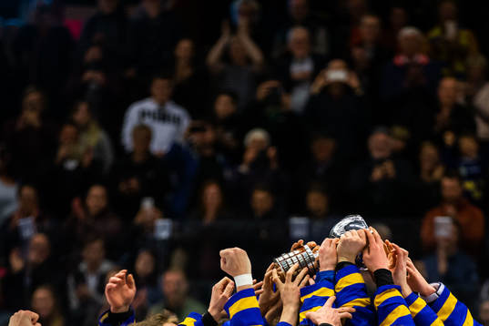 Players of Sweden celebrates with the trophy