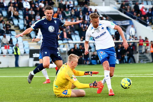 Malmö FFs Marcus Antonsson, IFK Norrköpings målvakt Isak