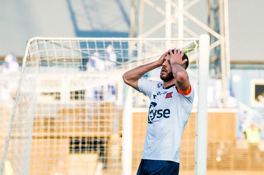Zlatko Tripic of Viking looks dejected