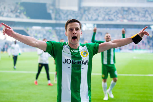 Hammarbys Jeppe Andersen jublar