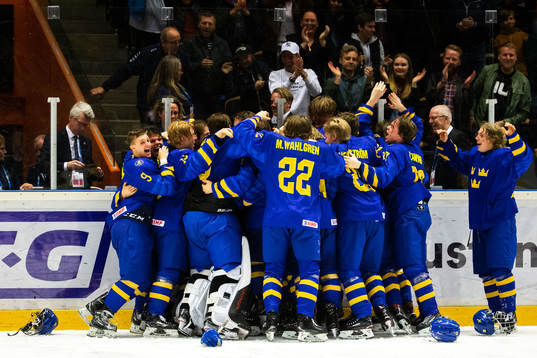 Players of Sweden celebrates