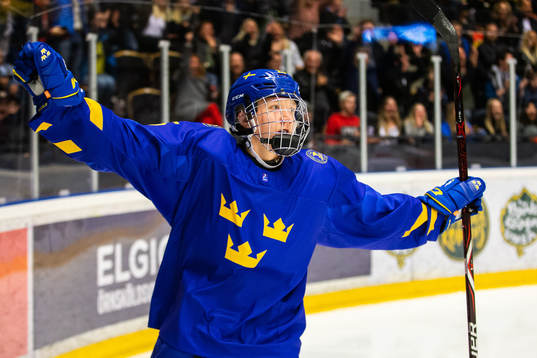 Simon Holmström of Sweden  celebrates
