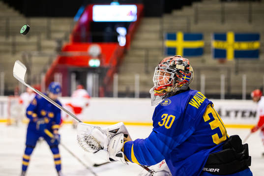 Goalkeeper Jesper Wallstedt of Sweden