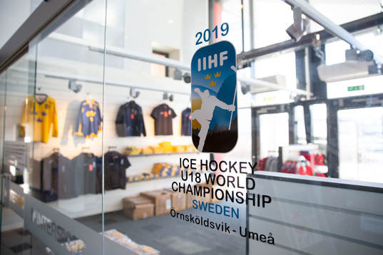 IIHF loggo ahead the IIHF U18 World Championship final game