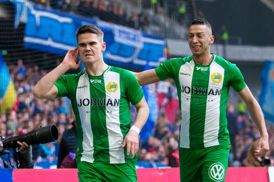 Hammarbys spelare jublar