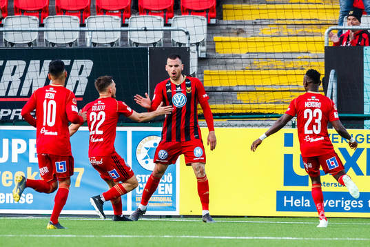 Östersunds Dino Islamovic jublar
