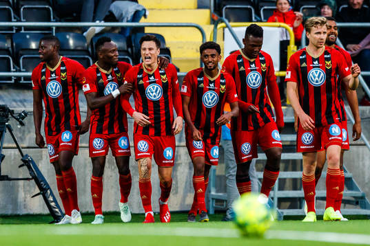 Östersunds Jamie Hopcutt jublar