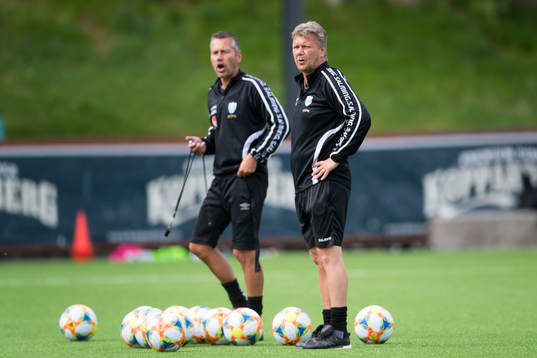 Göteborgs tränare Marcus Lantz och assisterande tränare