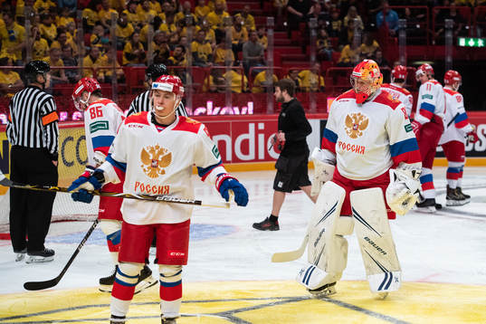 Goalkeeper Andrei Vasilevsky of Russia