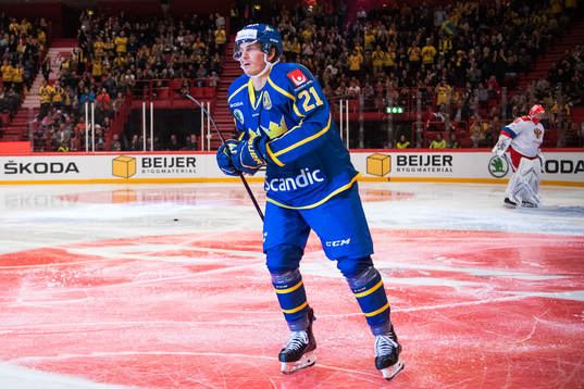 Loui Eriksson of Sweden celebrates scoring 2-1
