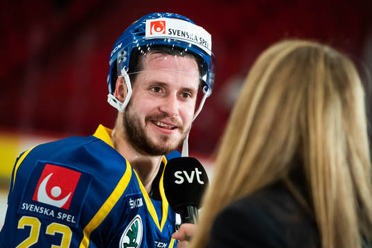 Oliver Ekman Larsson of Sweden is being interviewed by