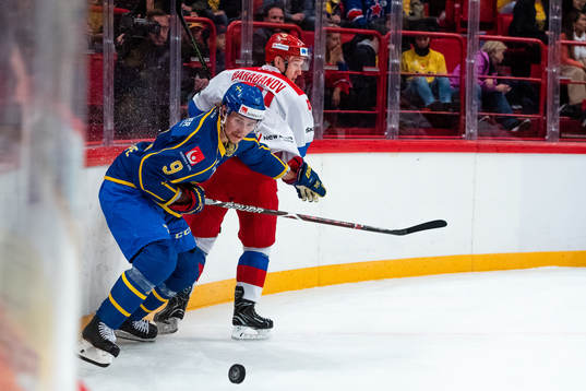 Adrian Kempe of Sweden and Alexander Barabanov of Russia