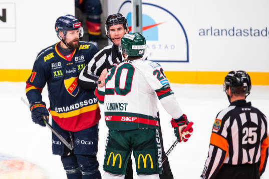 Frölundas Joel Lundqvist och Djurgårdens Dick Axelsson i