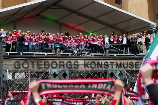 Frölunda firar SM-guldet på Götaplatsen