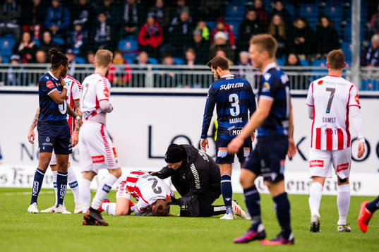 Artem Sokol of Tromsø in pain