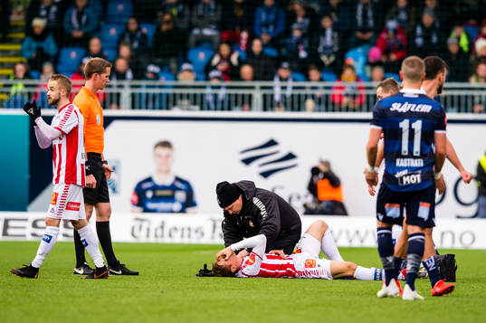 Artem Sokol of Tromsø in pain