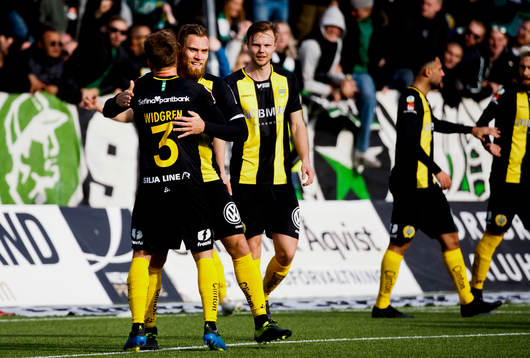 Hammarbys David Fällman gör 0-1 och jublar