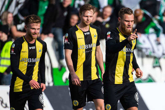 Hammarbys David Fällman jublar