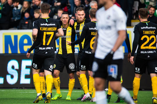 Hammarbys Nikola Djurdjic jublar med lagkamrater