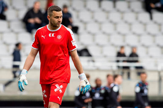 Goalkeeper Lukasz Jarosinski of HamKam looks dejected