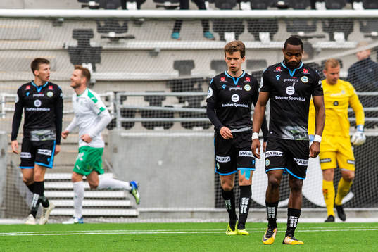 Vegard Østraat Erlien of Sandnes Ulf  looks dejected