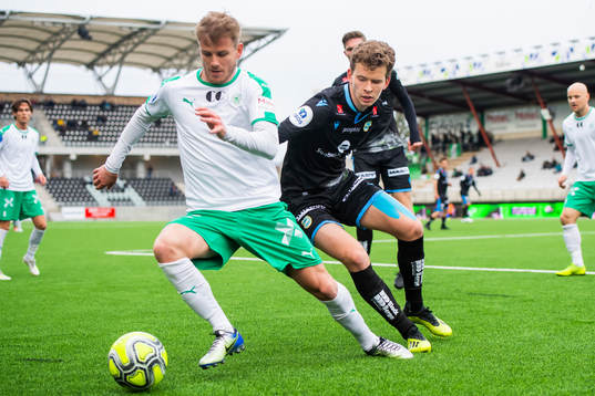 Emil Sildnes of HamKam and Vegard Østraat Erlien of