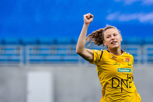 Synne Hansen of LSK Kvinner celebrates