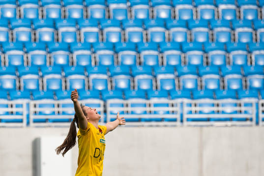 Emilie Haavi of LSK Kvinner celebrates