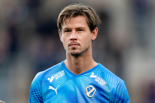 Halmstads Dusan Djuric före fotbollsmatchen i Superettan