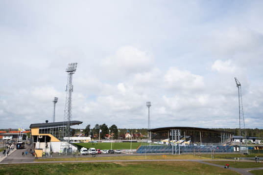 Exteriör vy över Falkenberg Alkoholfri Arena