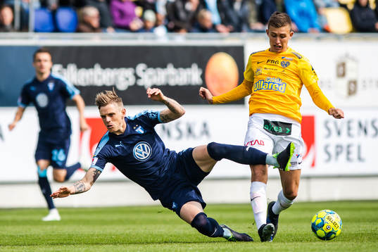 Malmö FFs Sören Rieks och Falkenbergs Christoffer Carlsson