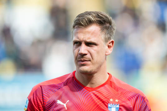 Malmö FFs Johan Dahlin vid line up