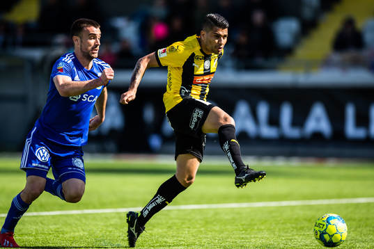 Sundsvalls Juan Jose Ciercoles Sagra och Häckens Paulinho