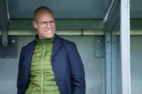 Sundsvalls tränare Joel Cedergren innan fotbollsmatchen i