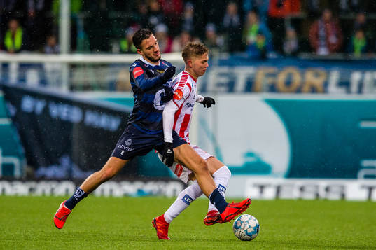 Haris Cirak of Kristiansund and Onni Johannes Simonpoika