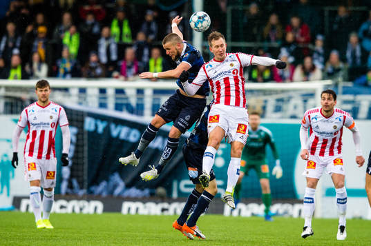 Flamur Kastrati of Kristiansund and Morten Gamst Pedersen