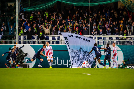 Meinhard Egilsson Olsen of Kristiansund scores the 1-0 goal