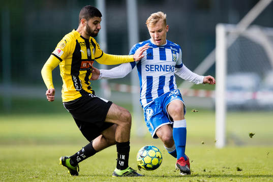 Häckens Aiham Ousou och IFK Göteborgs Edvin Dahlqvist