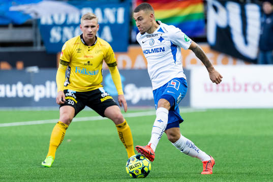 IFK Norrköpings Jordan Larsson och Elfsborgs Simon Strand