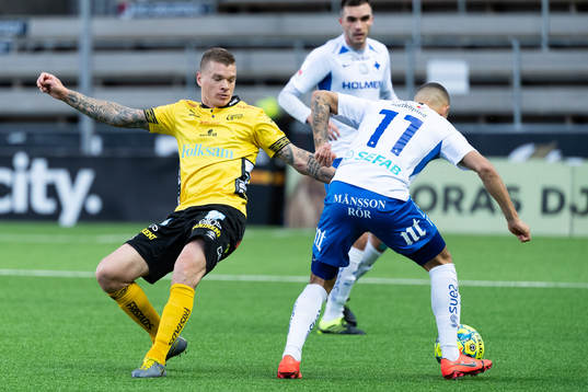 Elfsborgs Samuel Holmén och IFK Norrköpings Jordan Larsson